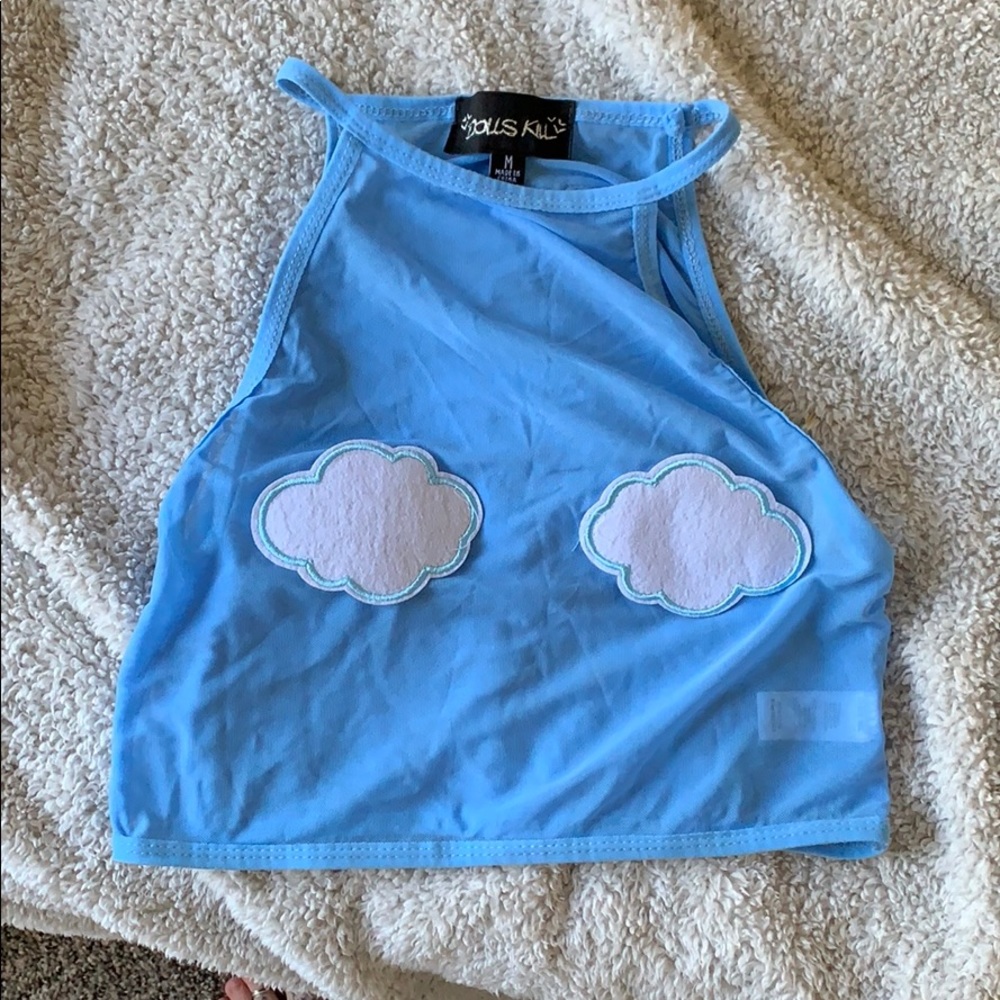 Dolls Kill Sheer Crop Halter Top